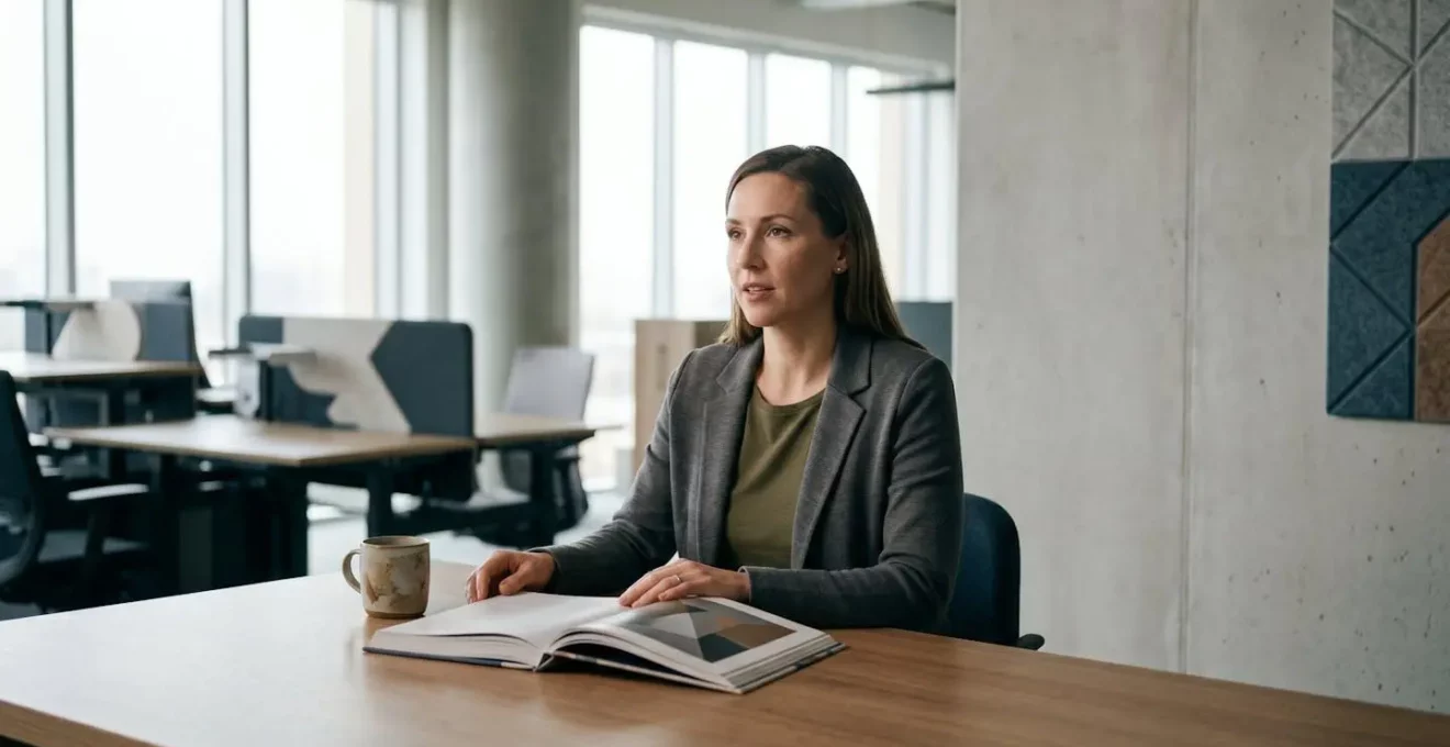 Professionnel en situation d'apprentissage actif dans un environnement de travail moderne