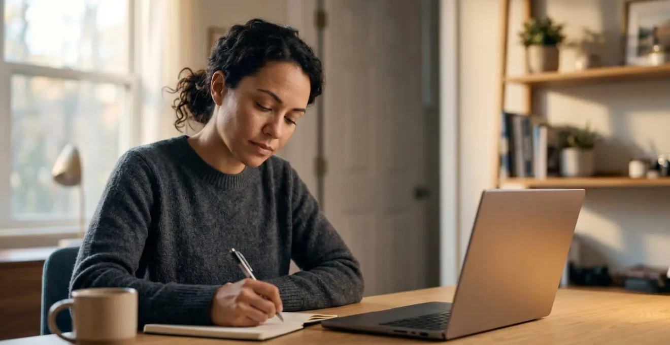 Professionnel équilibrant formation en ligne et travail dans un environnement moderne