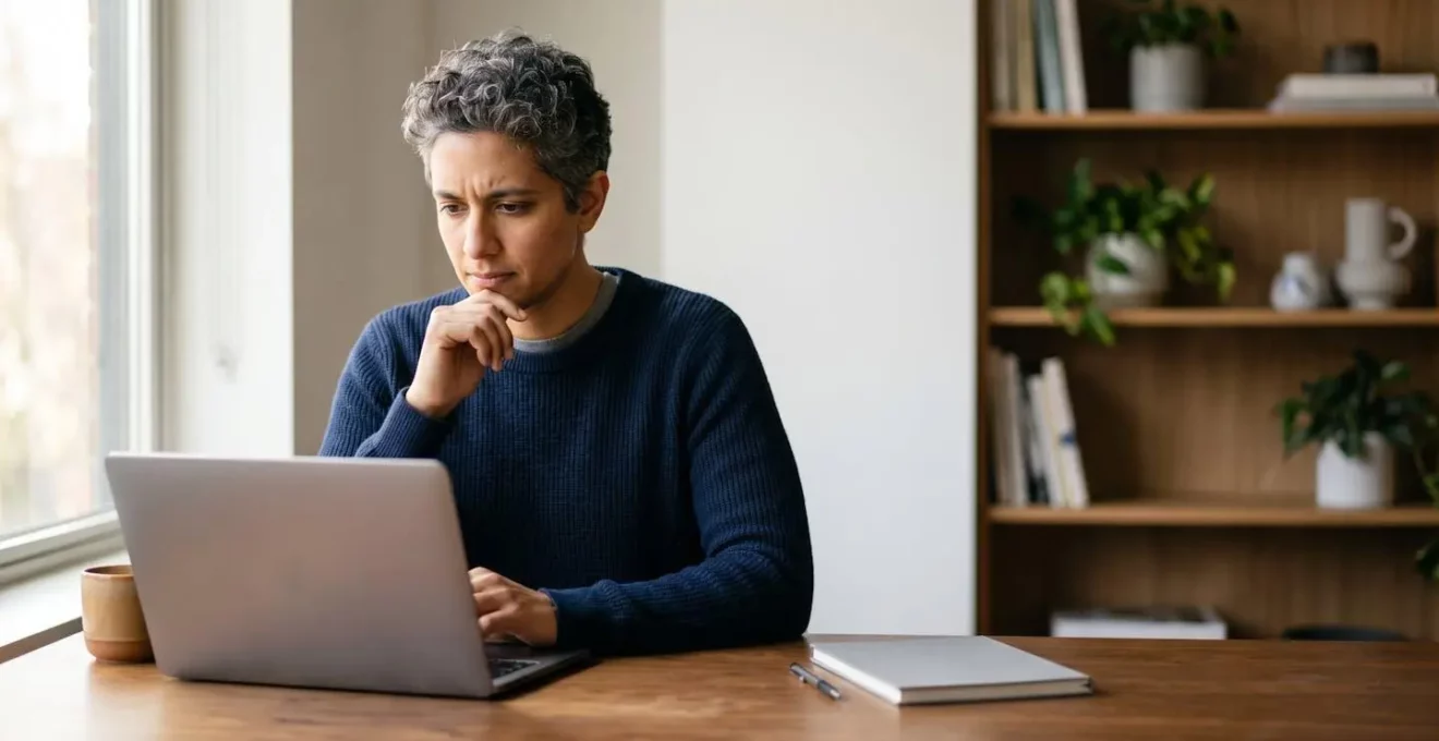 Professionnel indépendant suivant une formation en ligne pour développer son activité