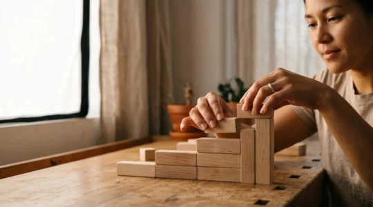 Entrepreneur digital travaillant stratégiquement pour développer son activité en ligne