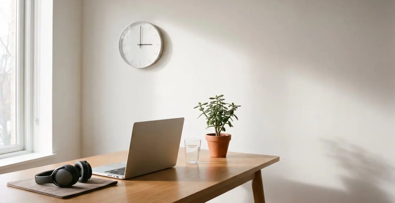 Personne organisant méthodiquement ses sessions de formation à distance dans un environnement de travail professionnel